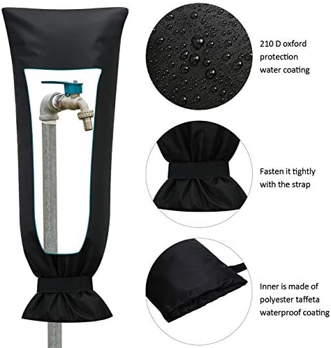 Frienda 1 Pcs Outdoor Faucet Cover for Winter Freeze Protection Large,Black - Image 4