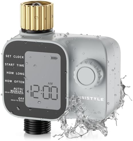 [All-New 2027] Sprinkler Timer with Brass Inlet, Unistyle Programmable Water Timer for Garden Hose, IP55 Waterproof Hose Timers with Manual and Automatic Irrigation Timers Yard Lawn Patio Heavy Duty by Unistyle