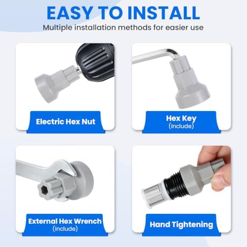 H98-510-S Tankless Water Heater Filter Kit for Rinnai Tankless Water Heater (2 Tankless Water Heater Inlet Screen Assemblies+1 Filter Removal Tool, 2 Removal Wrenches ） - Image 3