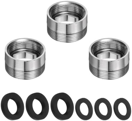uxcell 3Pcs Faucet Adapter Kit, Male 0.85in to Female 0.67in Kitchen Sink Stainless Steel Tap Aerator Adapter Set to Connect Garden Hose, Water Filter, Standard Hose Diverter by uxcell