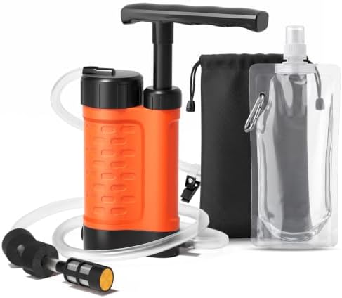Portable Water Filter Pump, 0.01 Micron Water Filtration System by Ginkin