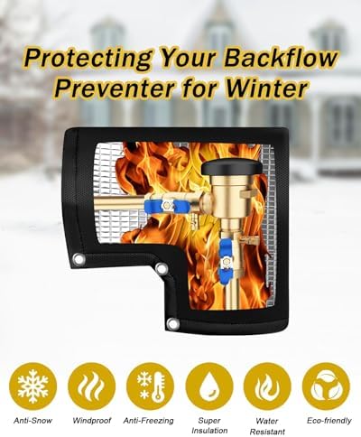 Backflow Preventer Pipe Insulation Cover (5°F), POROLIR 12"X13" Thicker Pressure Vacuum Breaker Cover, Water Well Pump Sprinkler Valve Cover, Outdoor Faucet Cover for Winter Freeze Protection Black - Image 5