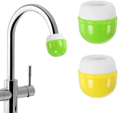 M METERXITY 2-Pack Mushroom Shaped Faucet Water Filter, Green/Yellow by MMETERXITY