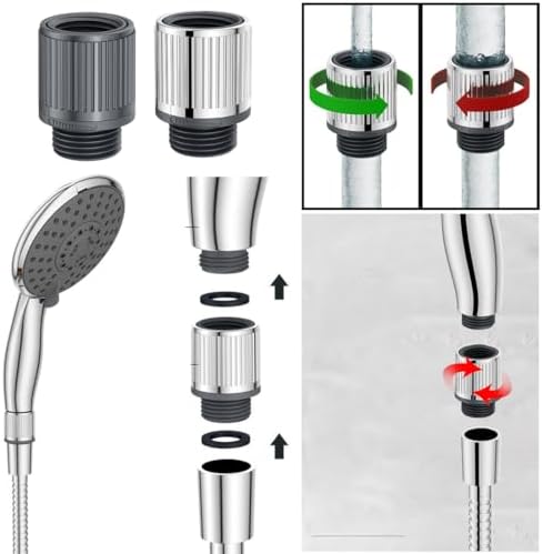 2 Pack Shower Head Flow Control Valve Water Flow Control Valves Showerhead Shut Off Valve Restrictor Regulator for High Pressure Handheld Shower Head Hand Held Showerhead Shower Hose - Image 5