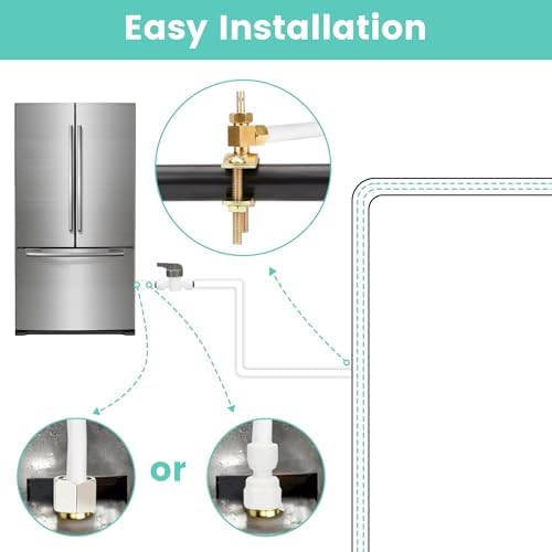 Refrigerator Ice Maker Water Line Kit, 25FT 1/4In O.D. with Self Piercing Valve and Quick Couplings for Refrigerators, Food Grade Ice Make and RO Systems - Image 6