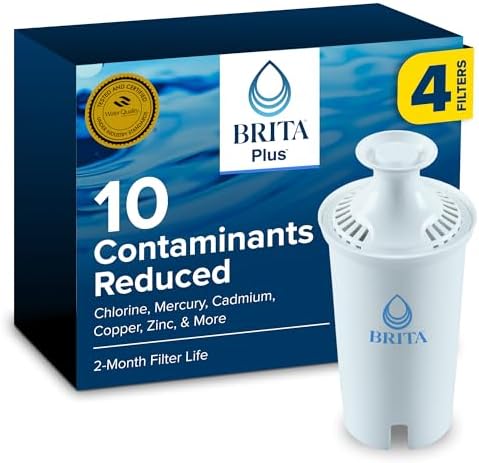 Brita Plus Replacement Water Filter, For Pitchers and Dispensers, 4 Pack by Brita