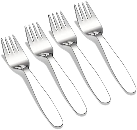 VANRA Premium 18/8 Stainless Steel Children's Cutlery - 5.8-inch Kids Dinner Forks, 4 Pieces Silverware Flatware Utensil Set for Home & School by VANRA