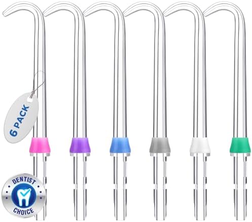 for Waterpik Replacement Heads, Replacement Tips for Waterpik Water Flosser, Suitable for Waterpik Accessories Replacement Tips, for DT-100E(6 Implant Denture Tips) by Oralphi