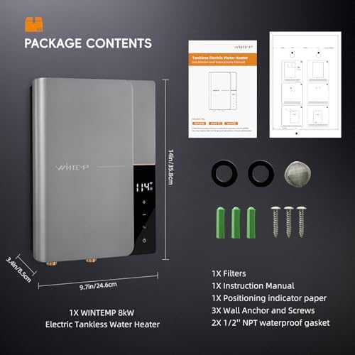8kW Tankless Electric Water Heater 240V, Single Fixture - Image 6