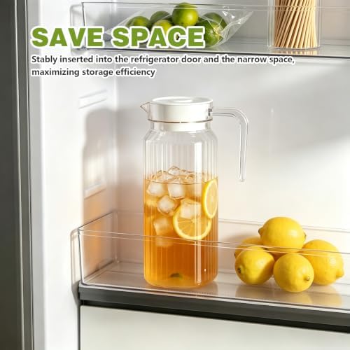 Plastic Pitcher with Lid, Transparent Acrylic Pitcher with Lid, Square Shape Pitchers Beverage Pitchers, Not Easy to Break Acrylic Lemonade Jug for Juice Milk (37.2 fl oz) - Image 6