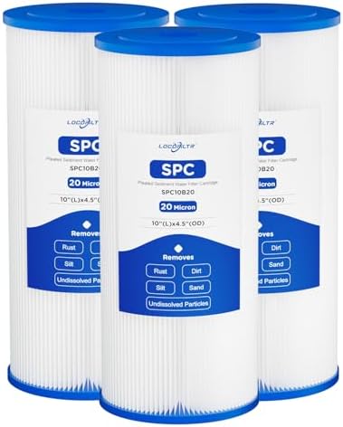 20 Micron 10" x 4.5" Pleated Sediment Well Water Filter Cartridge, 3 Pack by Locofiltr