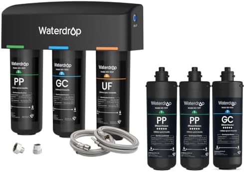 Waterdrop TSA-UF and 2 * 10PP+10GC Under Sink Water Filter, Replacement for Waterdrop TSA & TSB &TSB-CM 3-Stage Under Sink Water Filter System, Bundle by Waterdrop
