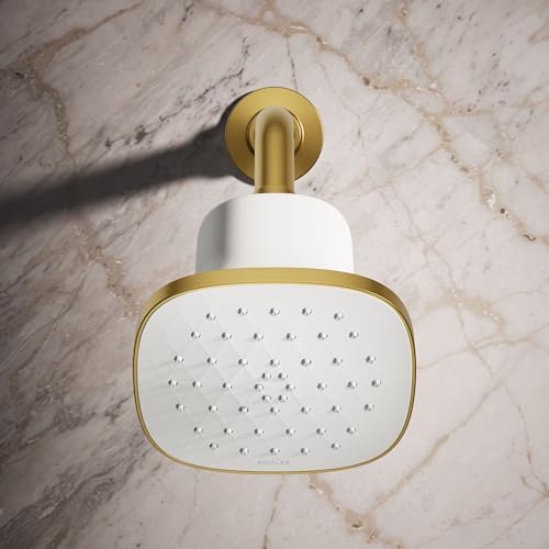 KOHLER 37722-G-2MB Cinq Square Single-Function Filtered Showerhead, Five-Layer Filtration, 1.75 GPM, Contemporary Design, Easy to Clean, Vibrant Brushed Moderne Brass - Image 5