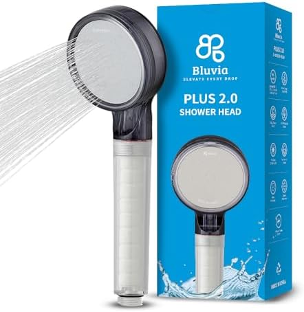 Bluvia Plus 2.0 Filtered Shower Head | High Pressure Handheld Showerhead by Unknown