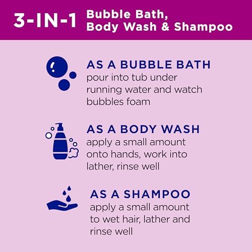 Dr Teal's Kids 3-in-1 Bubble Bath, Body Wash & Shampoo, Boost & Renew Elderberry with Vitamin C, 20 fl oz. (Pack of 3) - Image 4