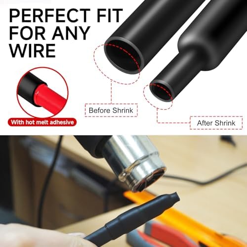 OLIREXD 3:1 Waterproof Heat Shrink Tubing, 1 1/2 Inch Adhesive-Lined Heat Shrinkable Wire Wrap Tube Insulation Sealing Cable Protector DIY 40mm - Image 5