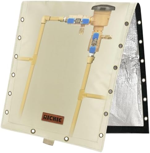 RICHIE 3-Way Opening Backflow Preventer Cover (5°F) Heavy-Duty 5-Layer Insulated Enclosure, All-Weather Protection for Outdoor Pipe, Irrigation Sprinkler Valve, Well Water Pump, 70" W x 60" H Beige by RICHIE