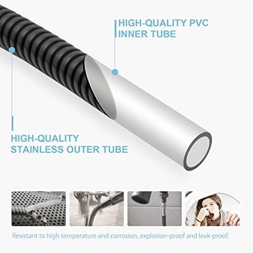 OFFO Shower Hose Oil Rubbed Bronze Kink Free Stainless Steel Shower Hose Attachment Electroplating Handheld Shower Head Hose Flex Hoses Extension with Brass Insert & Nut for Pet Bathing Cleaning 60 in - Image 4