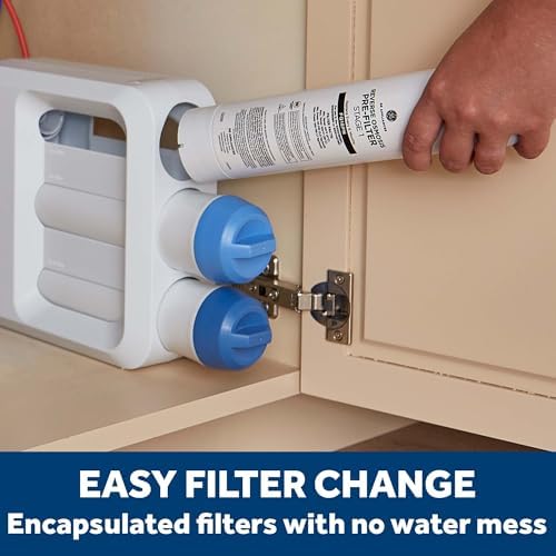 GE 3 Stage Reverse Osmosis Under Sink Water Filtration System with Faucet, Reduces Lead, Chlorine, Arsenic & More, Replace Filters (FQ18PN, FQ18MN, FQ18RT) Every 6/12 Months, GXRQ18NBN - Image 4