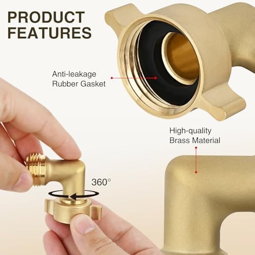 Nilight 90 Degree Hose Elbow, 3/4" Brass Water Connector for RV Camper - Image 5