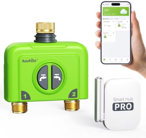 RAINPOINT 2 Zone WiFi Water Timer for Garden Hose, Sprinkler Hose Timer by RainPoint