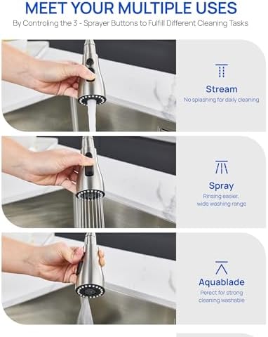 J-HVA Metal Kitchen Faucet Head Replacement with 15 Adapters,Brushed Nickel - Image 4