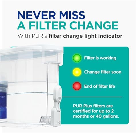 PUR Plus 30-Cup Water Filter Dispenser with 1 Lead-Reducing Filter, Blue - Image 6