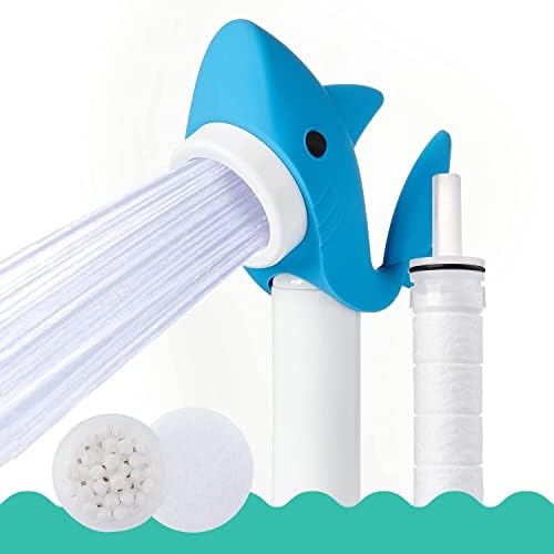 Barumi Livo Filtered Showerhead for Kids Combo Set | Shark Blue | Children's Handheld Shower Heads with PVC Hose & Shower Holder - Image 2