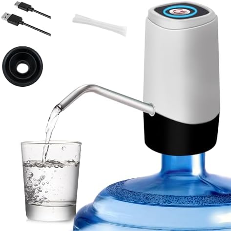 Korser Water Dispenser for 5 Gallon Bottle, Automatic Electric Water Jug Dispenser, Rechargeable Water Dispenser Pump, USB Charging Portable 2-5 Gallon Water Pump for Kitchen, Camping by KORSER