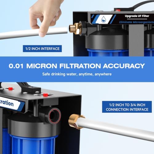 RV Water Filter System,5-Stage Water Filtration for Rvs and Campers, 0.01 Micron Filters Out Sediments, Chlorine, Vocs, Heavy Metals, Odors for Travel Trailers, Boats, 1/2" Inlet/Outlet - Image 5