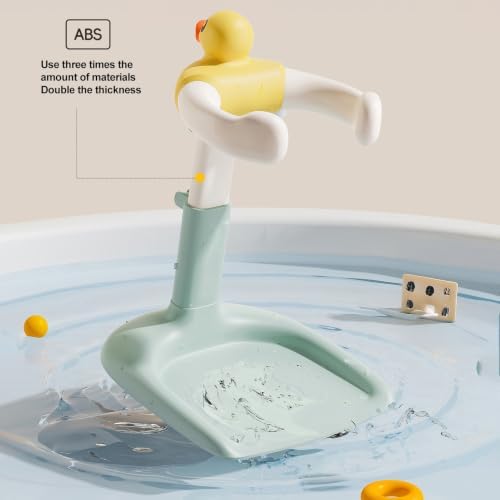 Adjustable Baby Shower Rack Anti-Slip Base Toddler Bath Stand Duck Design Portable Height Width Adjustable for 8-24 Months Kids B - Image 6