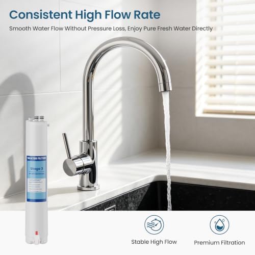 H2O Stage 3 Membrane Replacement Filter Compatible with Pure Blue H2O Stage 3 Membrane PB-TLRO3MC50T, 4 Stage PB‑TLRO4H50T Reverse Osmosis Water Filtration System 1 Pack - Image 5