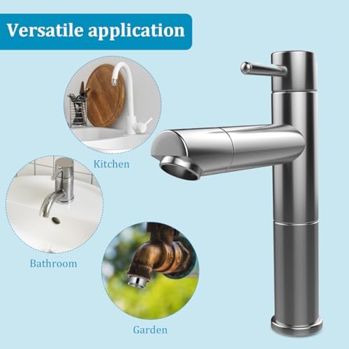 OSALADI Faucet Adapter Kit 8 pcs Kitchen Faucet Adapter for Hose Water Filter Male to Female Sink Connector for Kitchen Bathroom Utility - Image 6
