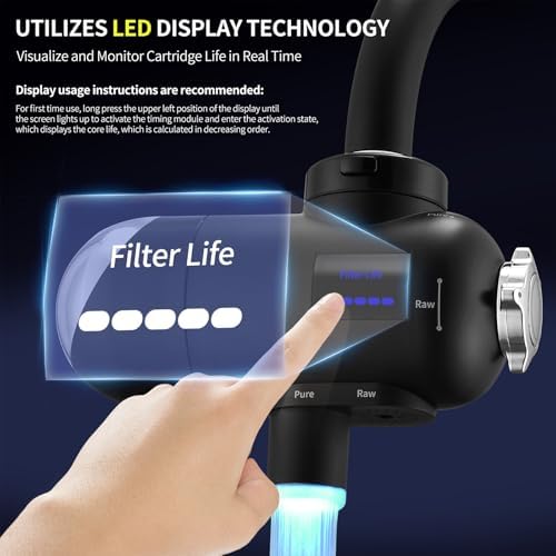 HOMELODY Water Filter for Sink Faucet 3.0 - Upgraded LED Display 3000-4000L Faucet Mount Water Tap Filter Reduces Lead Chlorine Heavy Metals, Faucet Water Filter Fits Most Standard US Faucets - Image 4