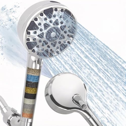 Filtered Shower Head with Handheld, 7 Spray Settings, Chrome by Meydrdou