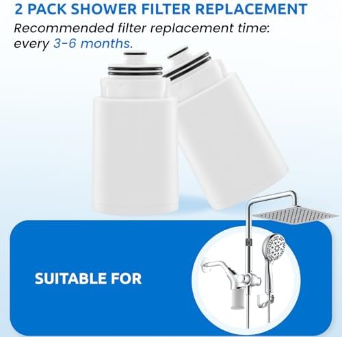 Ryamen Shower Head Filters Replacement ONLY for Dual 10" Filtered Shower Head Combo, Effective Chlorine Removal Rate≥90%, 2-Pack (White) - Image 2