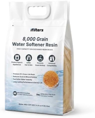 Water Softener Resin Media Replacement, 1/4 Cu Ft Cation Resin, 8,000 Grain by iFilters