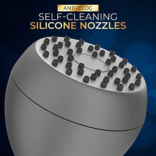 High Pressure Shower Head - Powerful Deluxe Bathroom Showerhead with Strong Spray Stream and Small Silicone Nozzles - Universal Fit Works with High and Low Water Flow Showers Matte Charcoal -1.8 GPM - Image 4