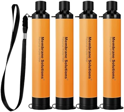 4 Pack Personal Water Filter Straw Orange Bundle with 2Pcs Carrying Case Protective Covers - Image 7