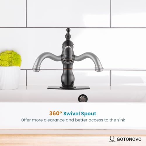 gotonovo Bathroom Faucet 1 Hole Vintage,Oil Rubbed Bronze,7.1” Spout Reach - Image 5