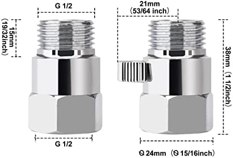 MAYYAYA Brass Shower Head Flow Control Valve, NTP1/2 Metal Shut-off Valve - Image 5