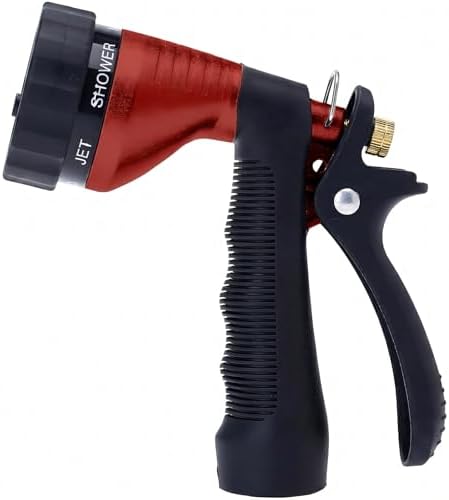 GREEN MOUNT Water Hose Nozzle Spray Nozzle, Metal Garden Hose Nozzle with Adjustable Spray Patterns, Perfect for Watering Plants, Washing Cars and Showering Dogs & Pets by GREENMOUNT