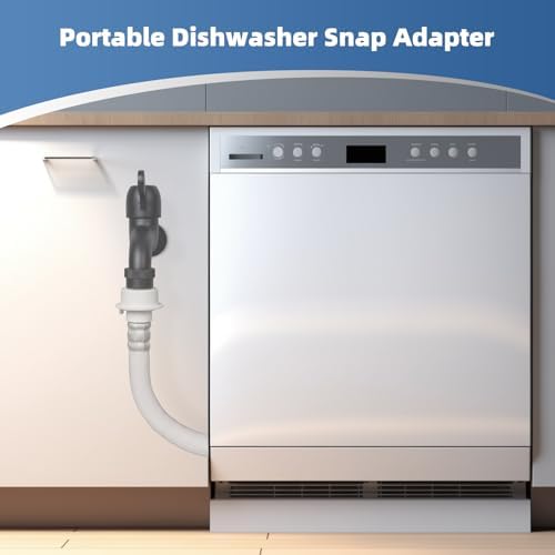 2PCS Portable Dishwasher Faucet Adapter, Metal Made, Matte Black - Image 5