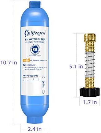 lifeegrn RV Water Filter with Hose Protector - Inline Water Filter, Blue - Image 5