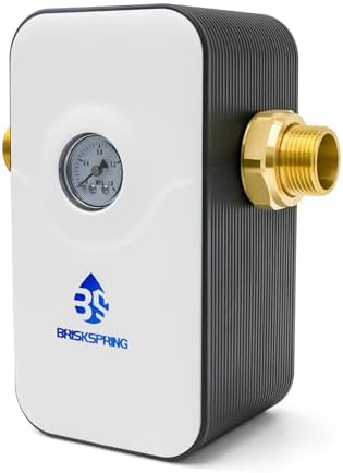 Upgraded Salt Free Water Descaler with Pressure Gauge丨26.4GPM Whole House Water Softener System丨1-Inch NPT Water Heater Descaler丨Prevent Scale Built Up On Water Heaters丨10-Year Durability by BriskSpring