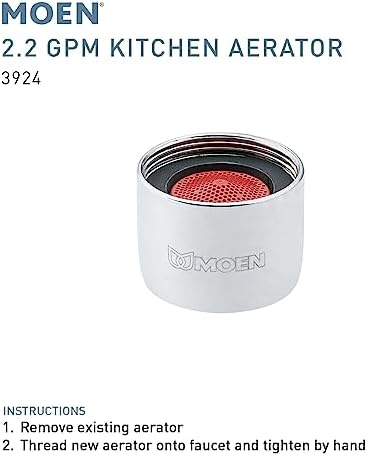 Moen 2.2 GPM Female Thread Aerator, Chrome, 3924 - Image 2