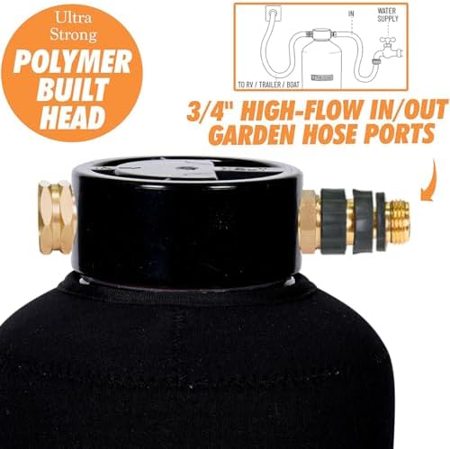 Filterelated RV Water Softener, 16000 Grain, Heavy Metal Filter, 3/4 Brass - Image 5