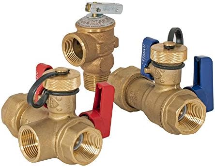 Eastman Tankless Water Heater Service Valve Kit, 3/4 Inch FNPT Union x 3/4 Inch FIP Service Valves, Brass Plumbing Fitting, 60204 by Eastman