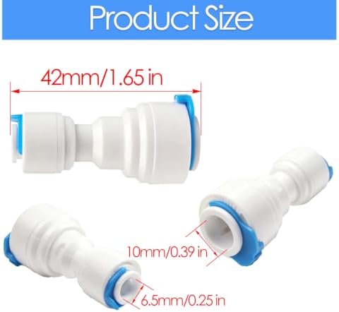 1/4 inch to 3/8 inch Quick Connect Adapter – 5PCS Push to Connect Fittings for RO Water Systems, Refrigerator Water Lines, Filters & Purifiers, Water Line Adapter Kit (1/4" to 3/8") - Image 2