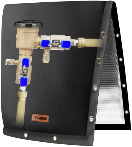 TOHONFOO 2-Way Open Backflow Preventer Pipe Cover Outside, 14"Wx18"H, Black by TOHONFOO